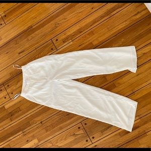 White flowy dress pants